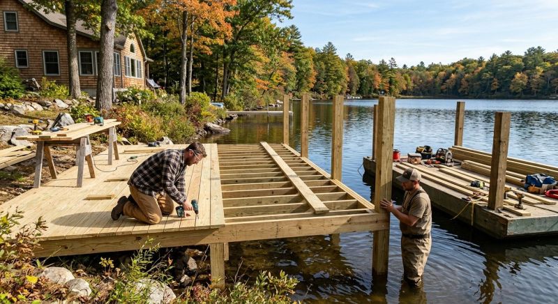 Wood Dock Installation in Kansas City, KS